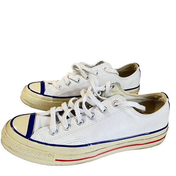 Converse Unisex Vintage Leather White/Blue Size W7 M5 - Picture 2 of 16